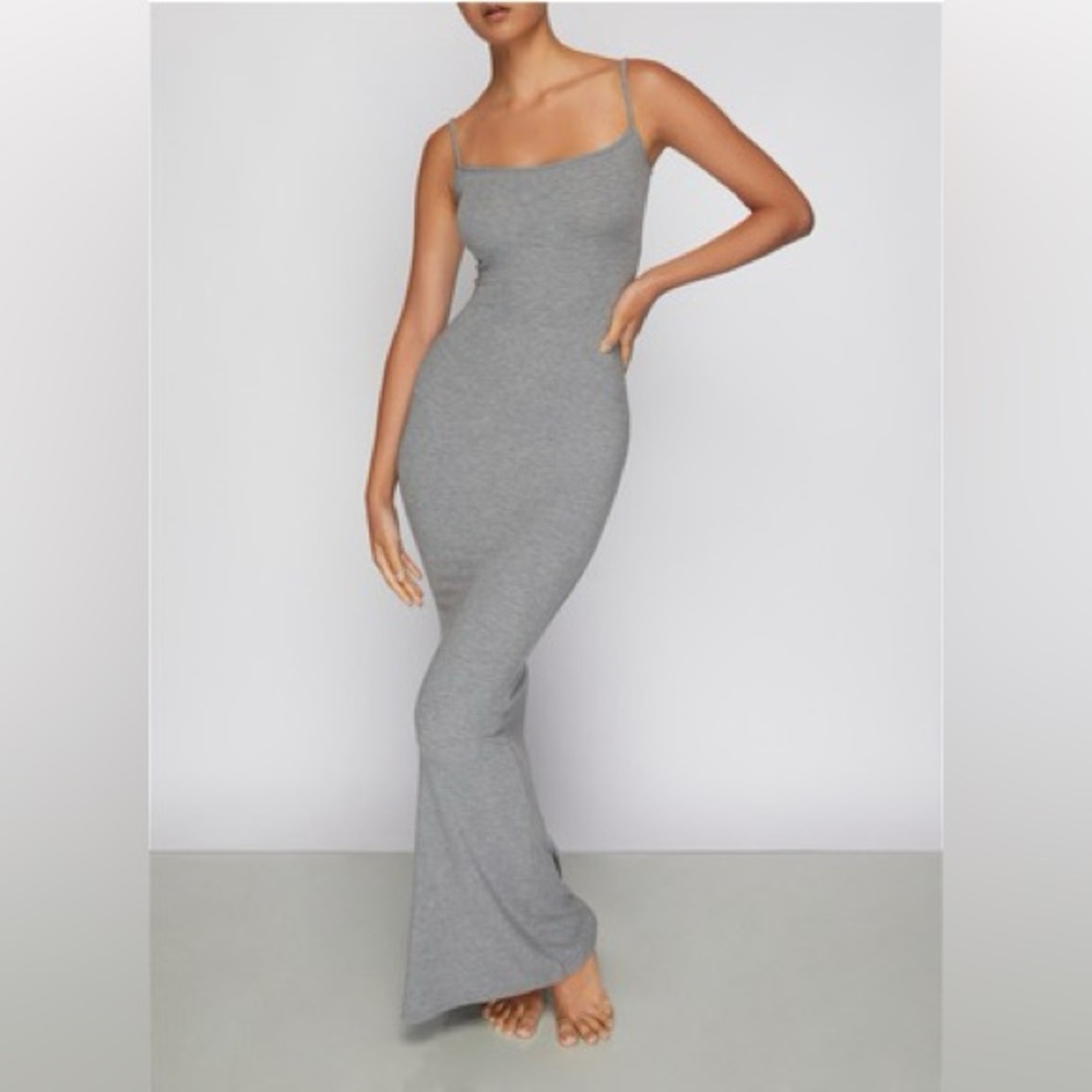 SKIMS Heather Gray Soft Lounge Slip Dress